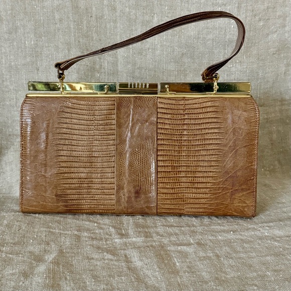 vintage 50s 60s lizard skin handbag Bags by Marquise - Picture 2 of 12